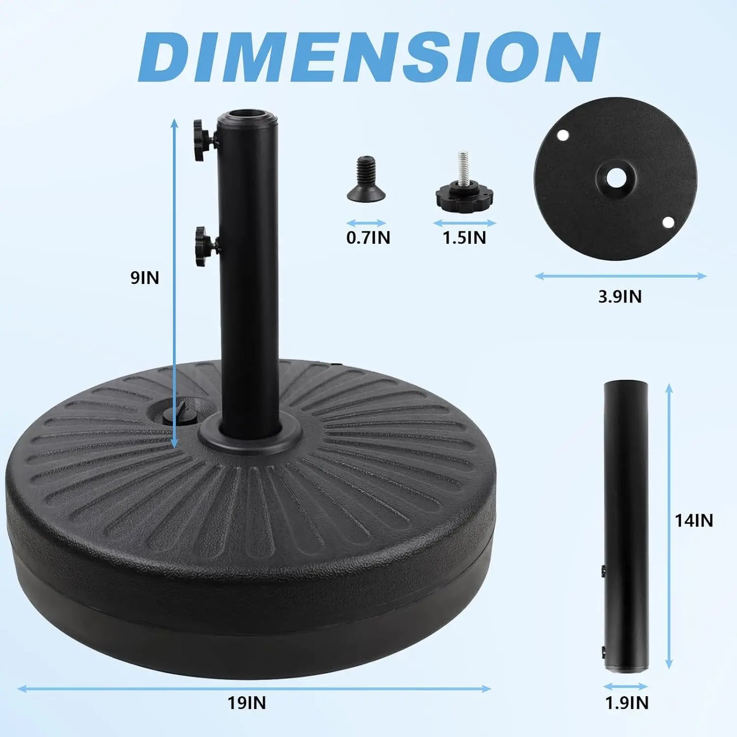 Outdoor Furniture Weighted Base for Patio Umbrella Sand Fillable