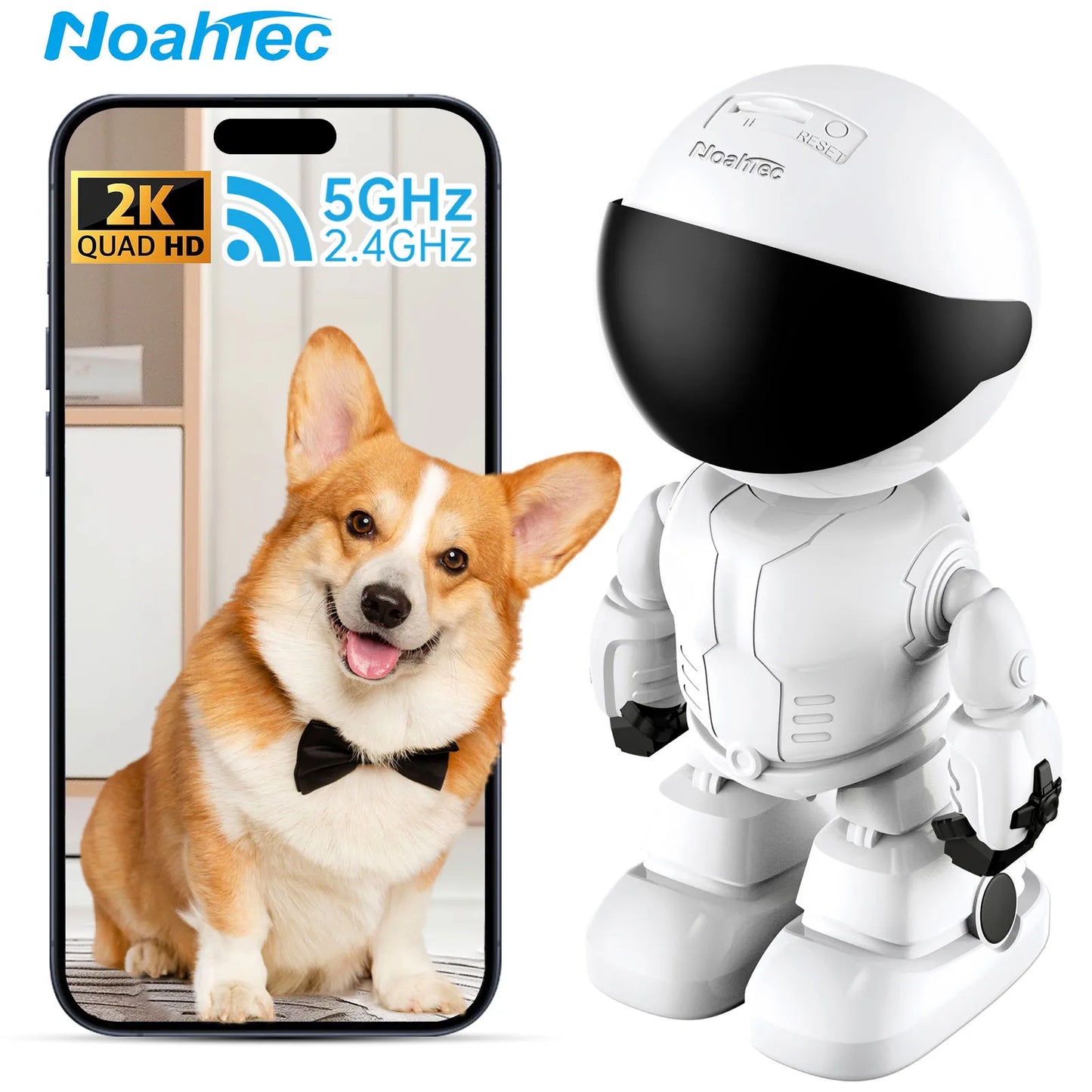 NOAHTEC Robot Camera Wifi 3MP Indoor Security Night Vision