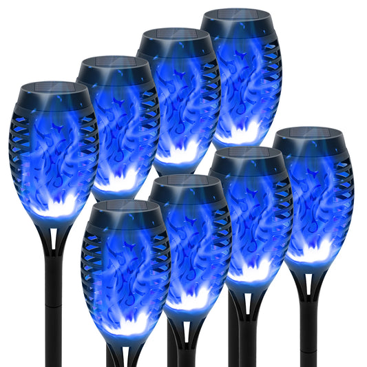 8 Pack Outdoor Solar Torch Lights Flickering Flame Waterproof Decor
