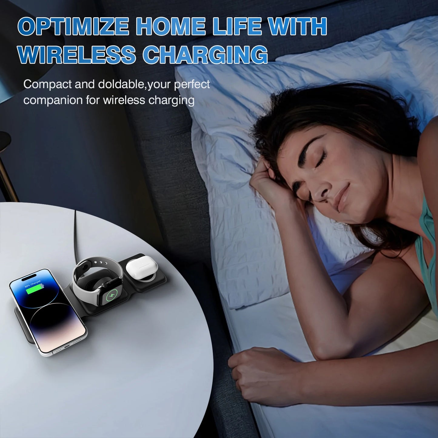 3-in-1 Magnetic Wireless Charger Dock for iPhone Watch AirPods