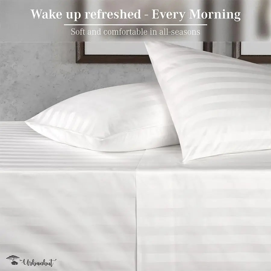 Damask Sheet Set With Striped Pattern 100 Cotton Luxury
