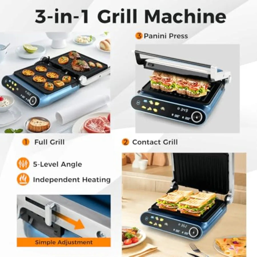 XMSJ 3 In 1 Electric Panini Press Indoor Grill 1200W