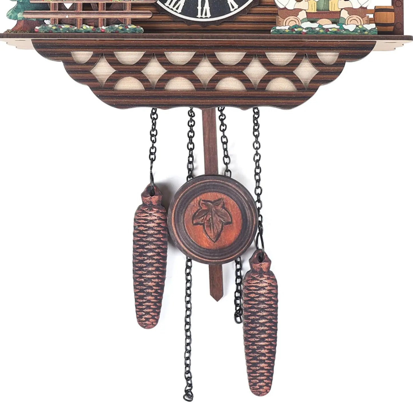 Creative Bird Cuckoo Wall Clock With Swinging Wings Wooden Quartz
