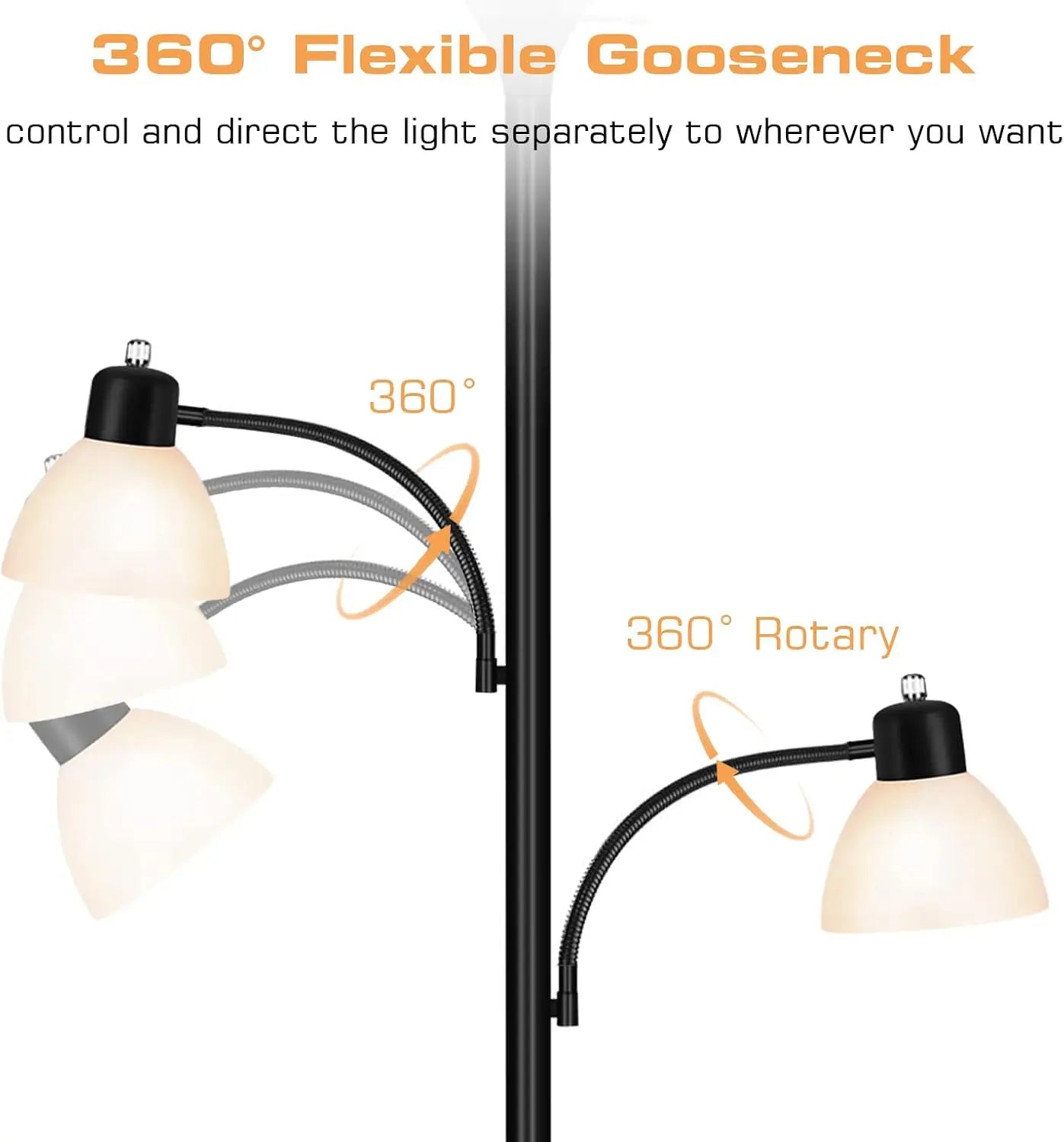 Industrial Style Torchiere Floor Lamp With LED Bulbs