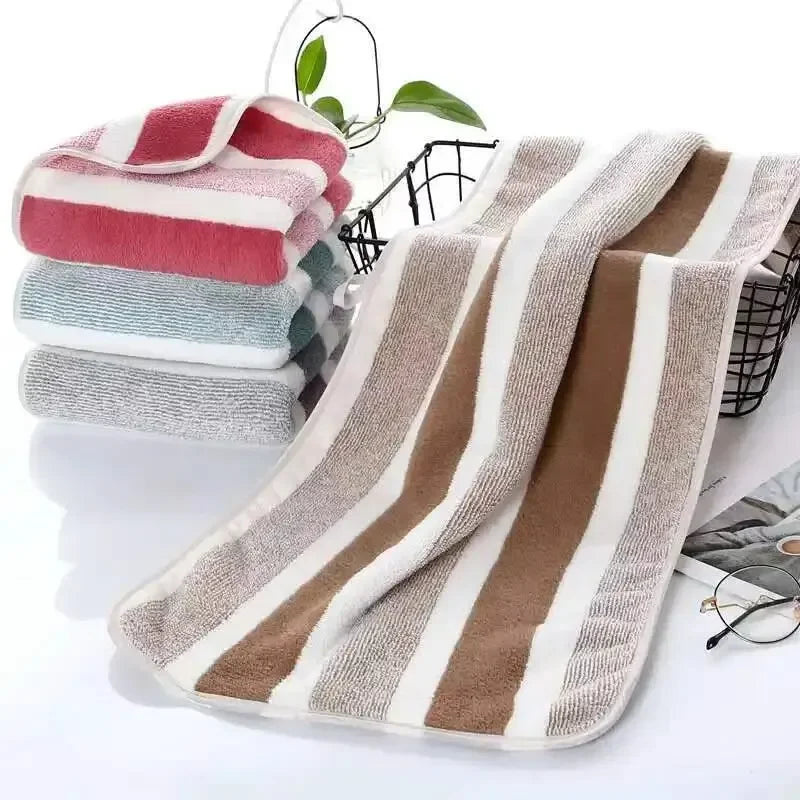 NONECN Striped Towel Set Quick Drying Absorbent Bath Towels