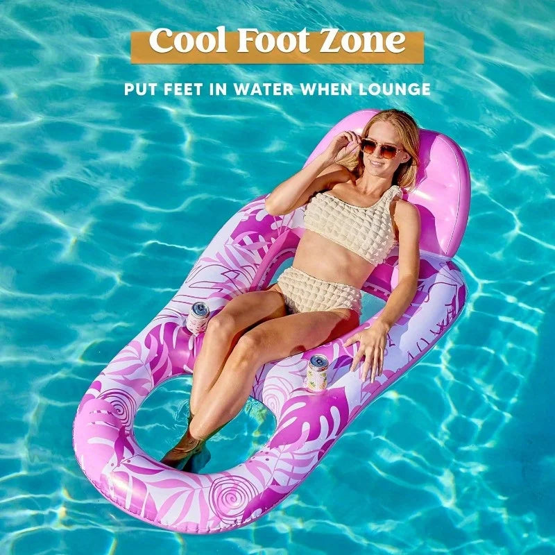JOYFY Inflatable Adult Pool Floats Lounger Pool Float Lounge Raft Floaties Water Recliner Chair  for Summer Water Party