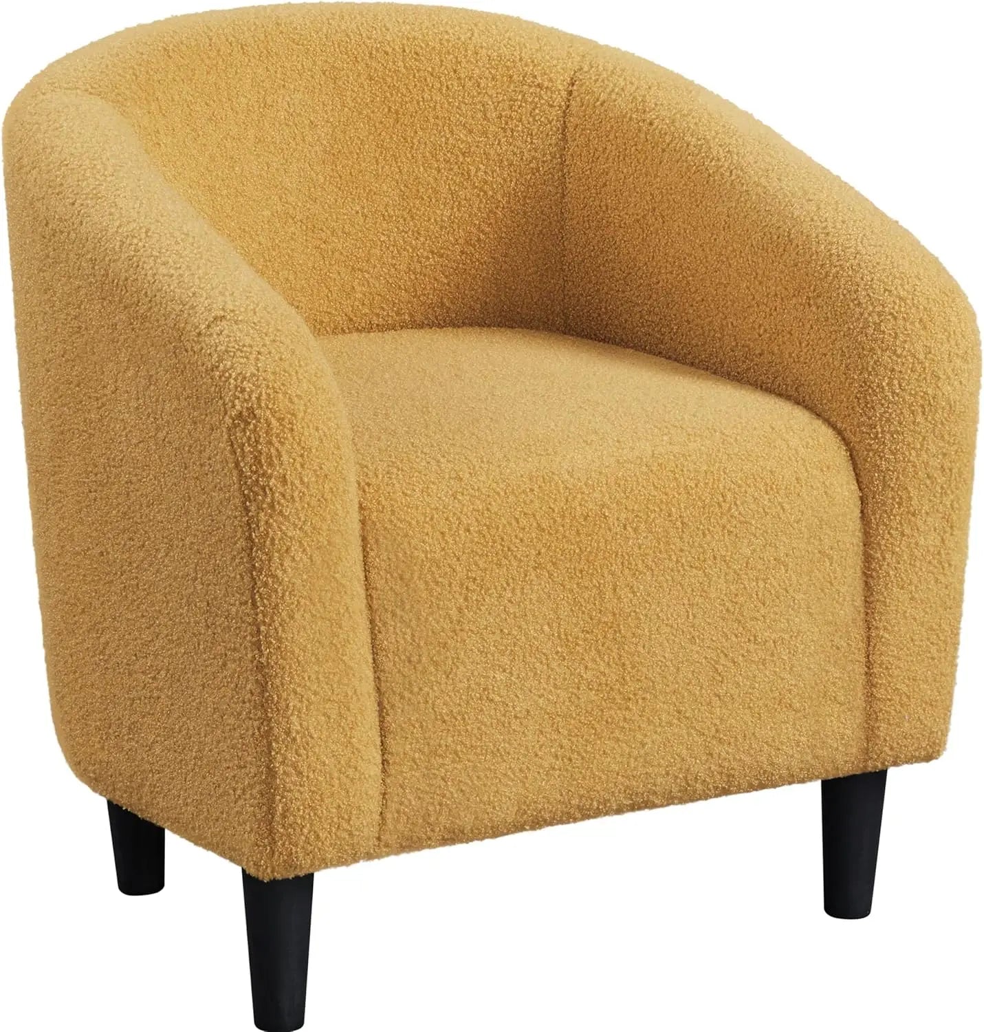 Boucle Barrel Chair With Sherpa Padding