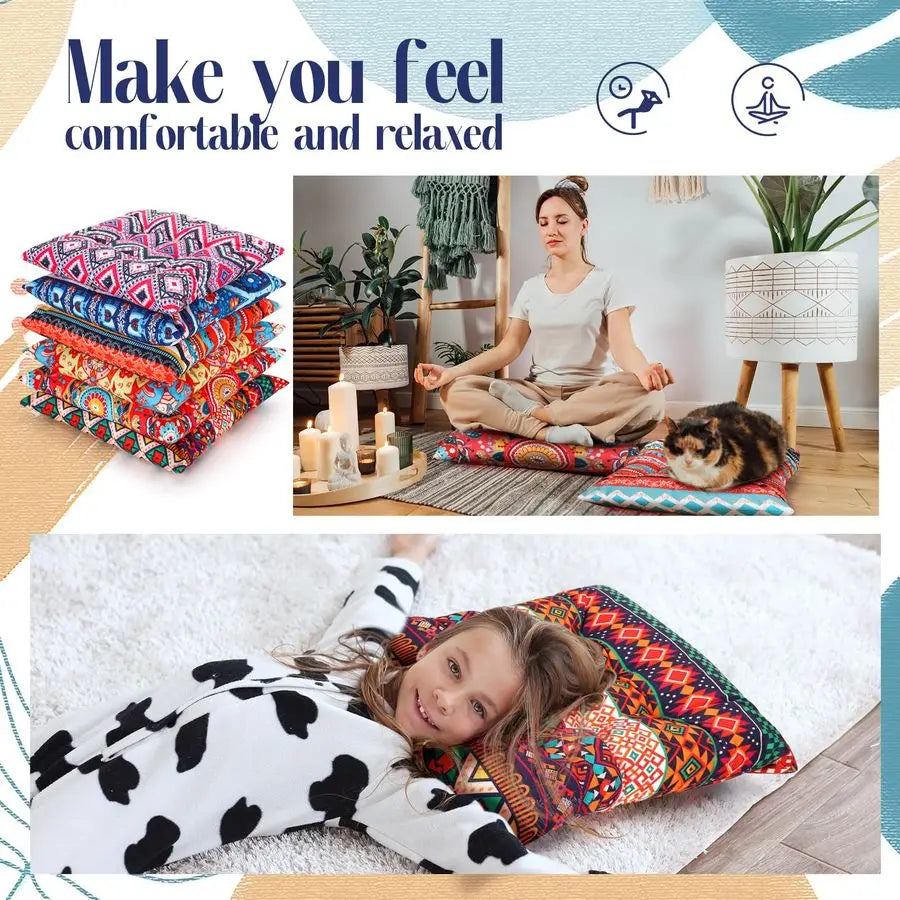Bohemian Floor Cushions Set for Living Room