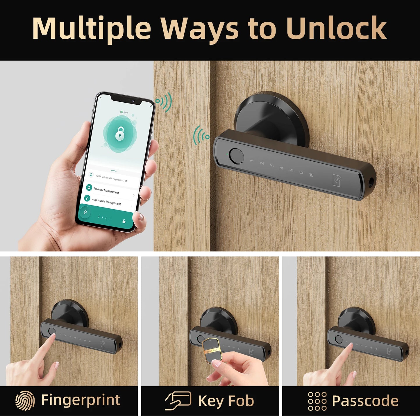 Viladepot Smart Lock Fingerprint Door Lock With App Control