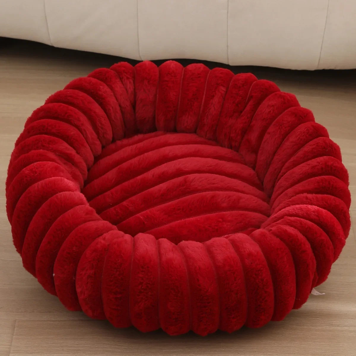 NONECN Round Pet Bed for Dogs and Cats Plush Winter