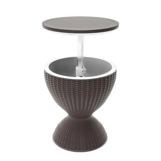 Portable Outdoor Cooler Table With Drainage Plug And Lift Lid