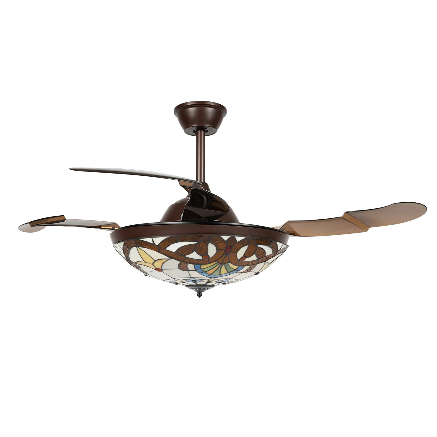 Bymaocar Tiffany Ceiling Fan With Lights Remote Control 3 Speed