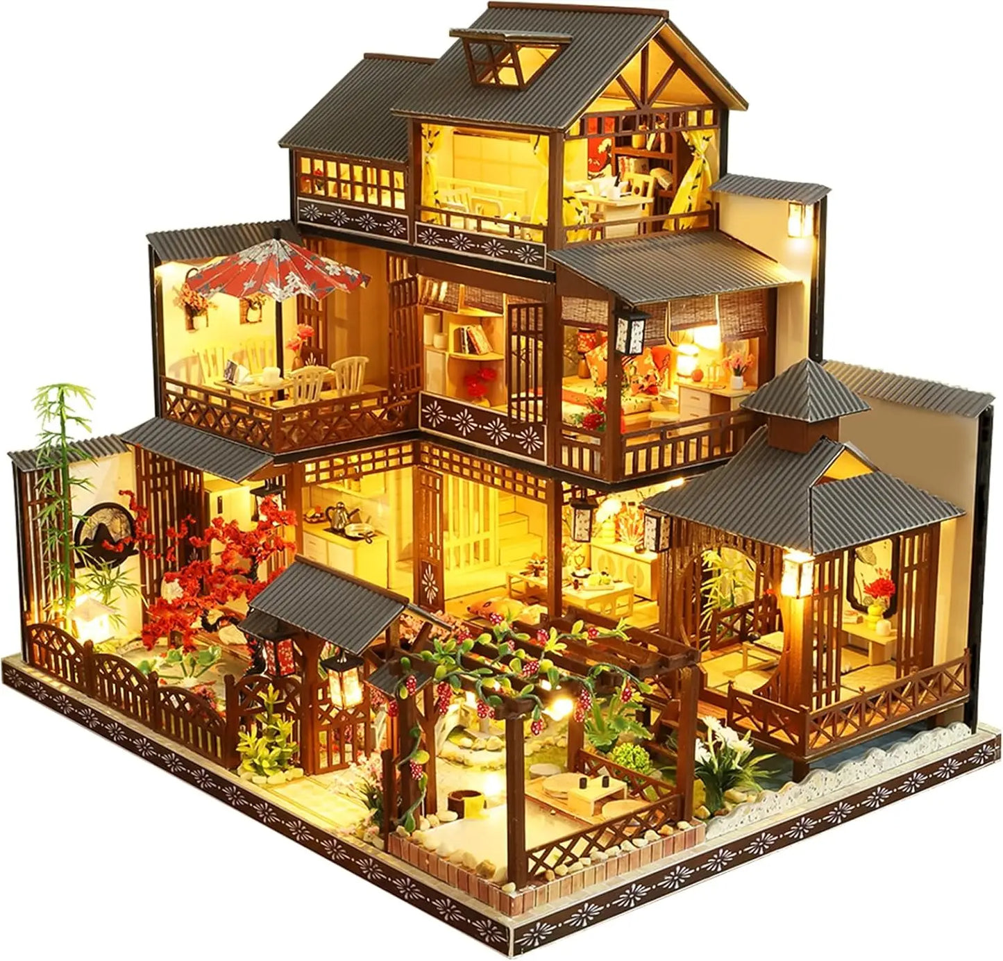 DIY Dollhouse Miniature Kit With Wooden Furniture LED Music Box