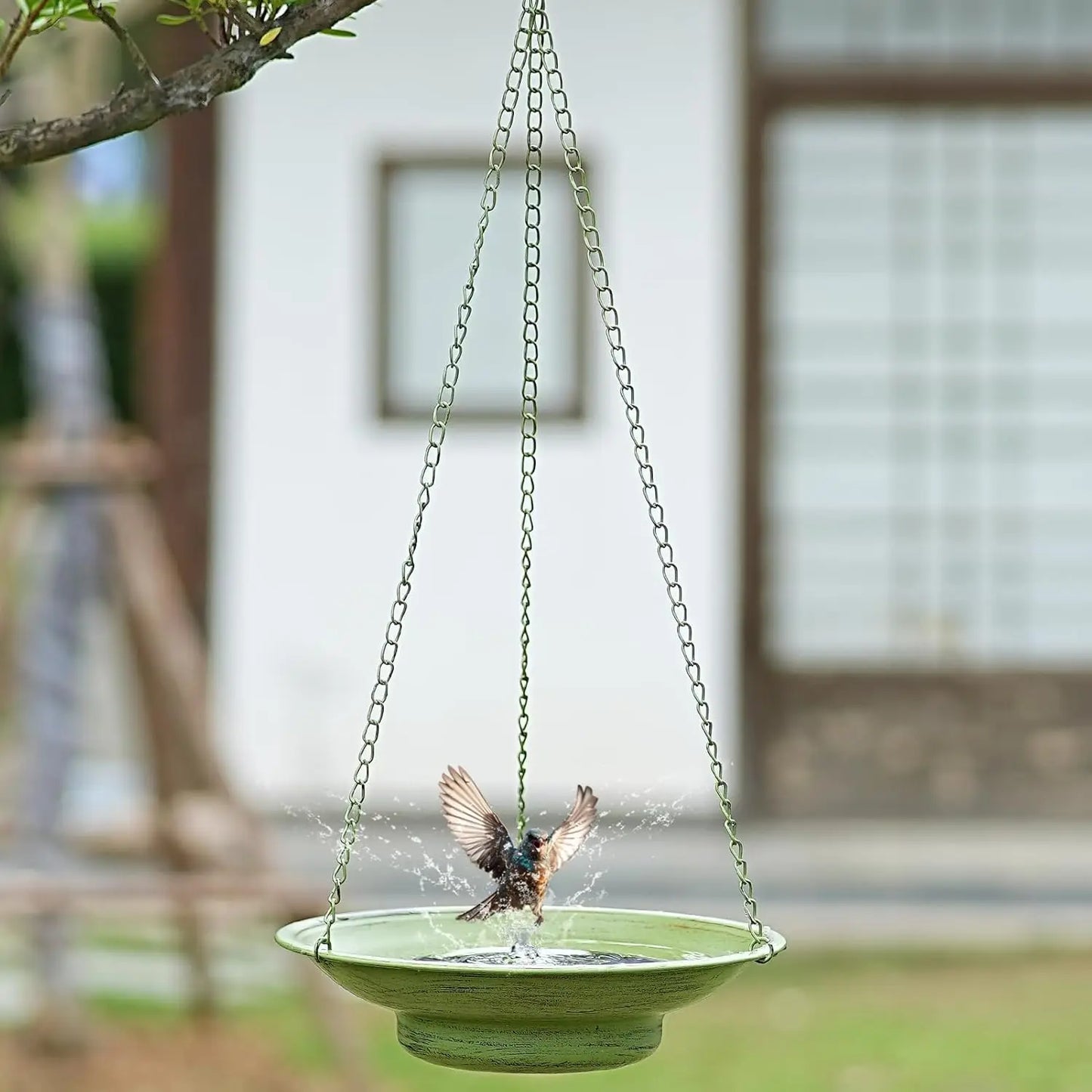 Solar Hanging Bird Bath Fountain For Outdoor Gardens