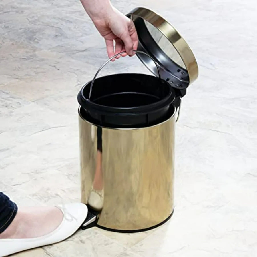 Bathroom Combo Toilet Brush Holder Round Step Trash Can