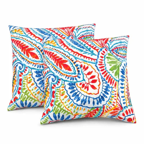 Outdoor Paisley Throw Pillows Waterproof Fade-Resistant Cushions