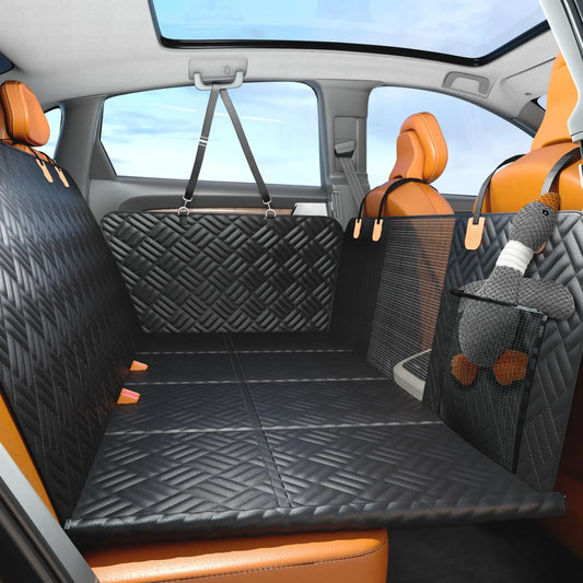 NONECN Car Rear Seat Dog Hammock Cover Hard Bottom Extender