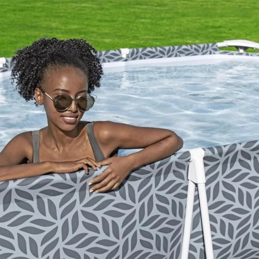 XMSJ Steel Pro Rectangular Above Ground Pool Set With Filter