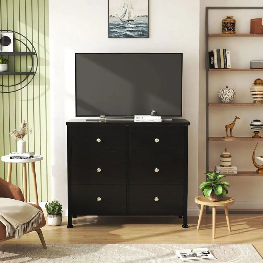 Six-Drawer Dresser for Bedroom with Modern Style and Functional Storage