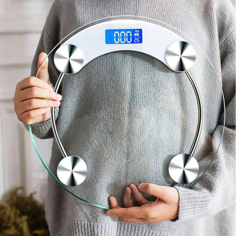 LCD Display Digital Bathroom Scale Round Shape 180kg Capacity