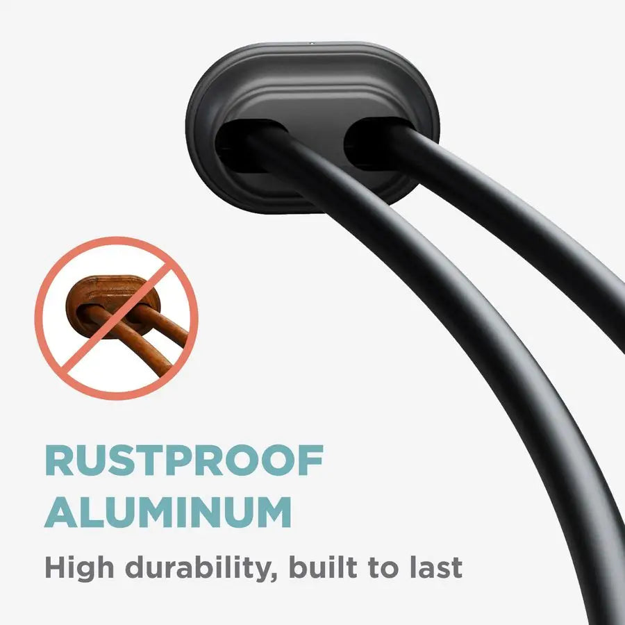 Double Curved Shower Curtain Rod No Drill Rustproof Tension Bathroom