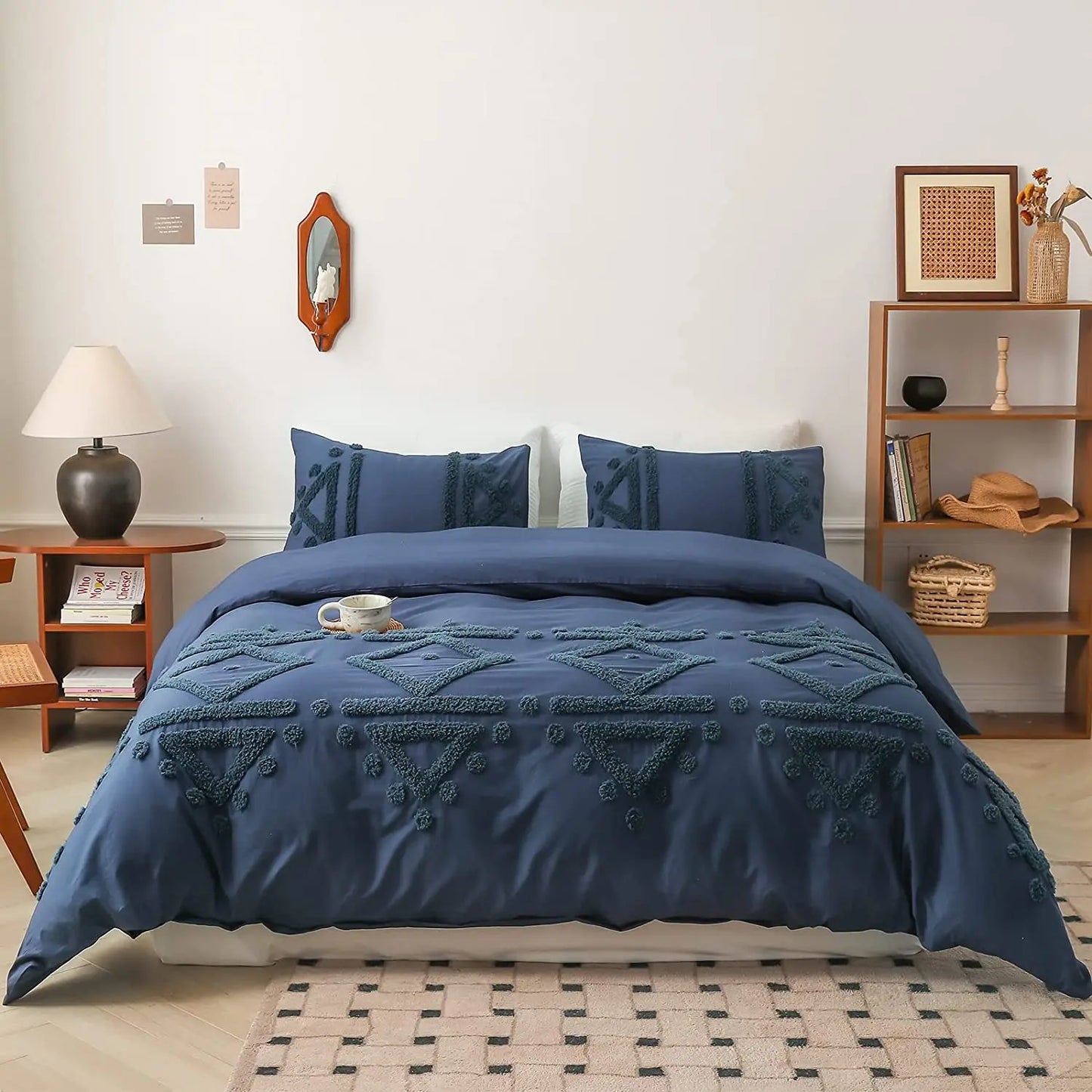 Simple Opulence 3-Piece 100% Cotton Bedding Set Duvet Cover Shams