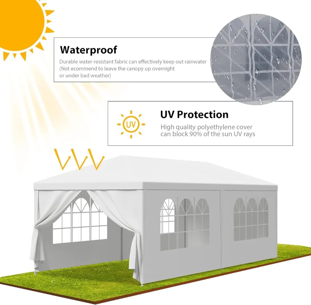 NONECN Waterproof Outdoor Gazebo Canopy Tent Removable Sidewalls