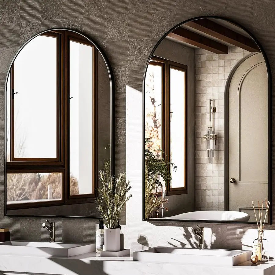 XMSJ Arched Wall Mirror With Metal Frame