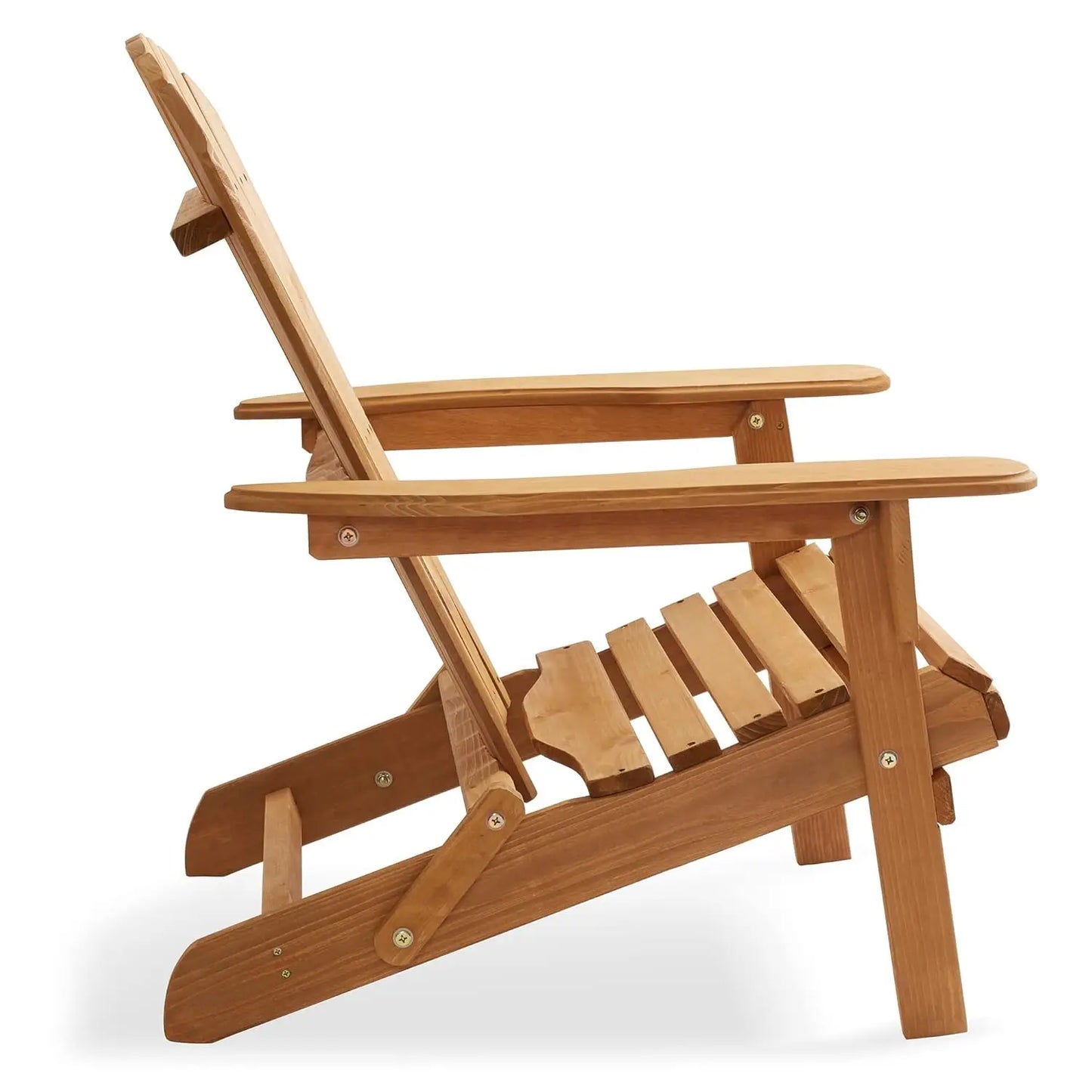 Folding Adirondack Chair Set Cedar Wood Outdoor Loungers