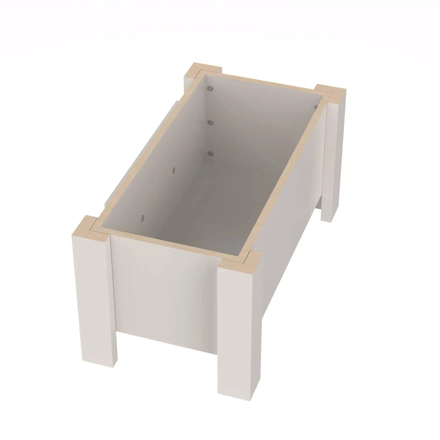 Raised Dog Bowl Stand With Internal Storage And Double Stainless Steel Bowls