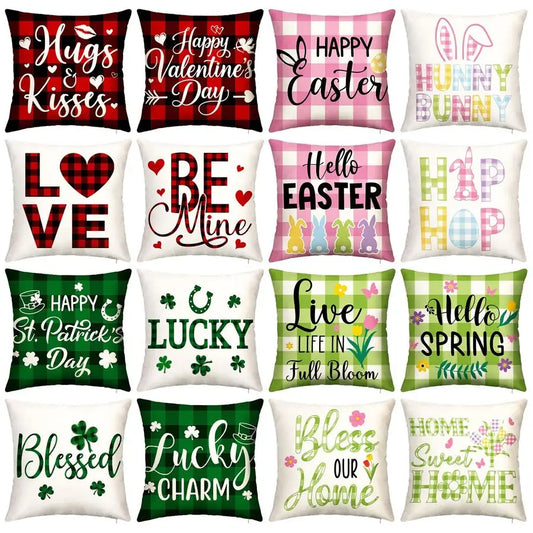 Valentine Pillow Covers Seasonal Throw Pillow St Patrick Day Clover