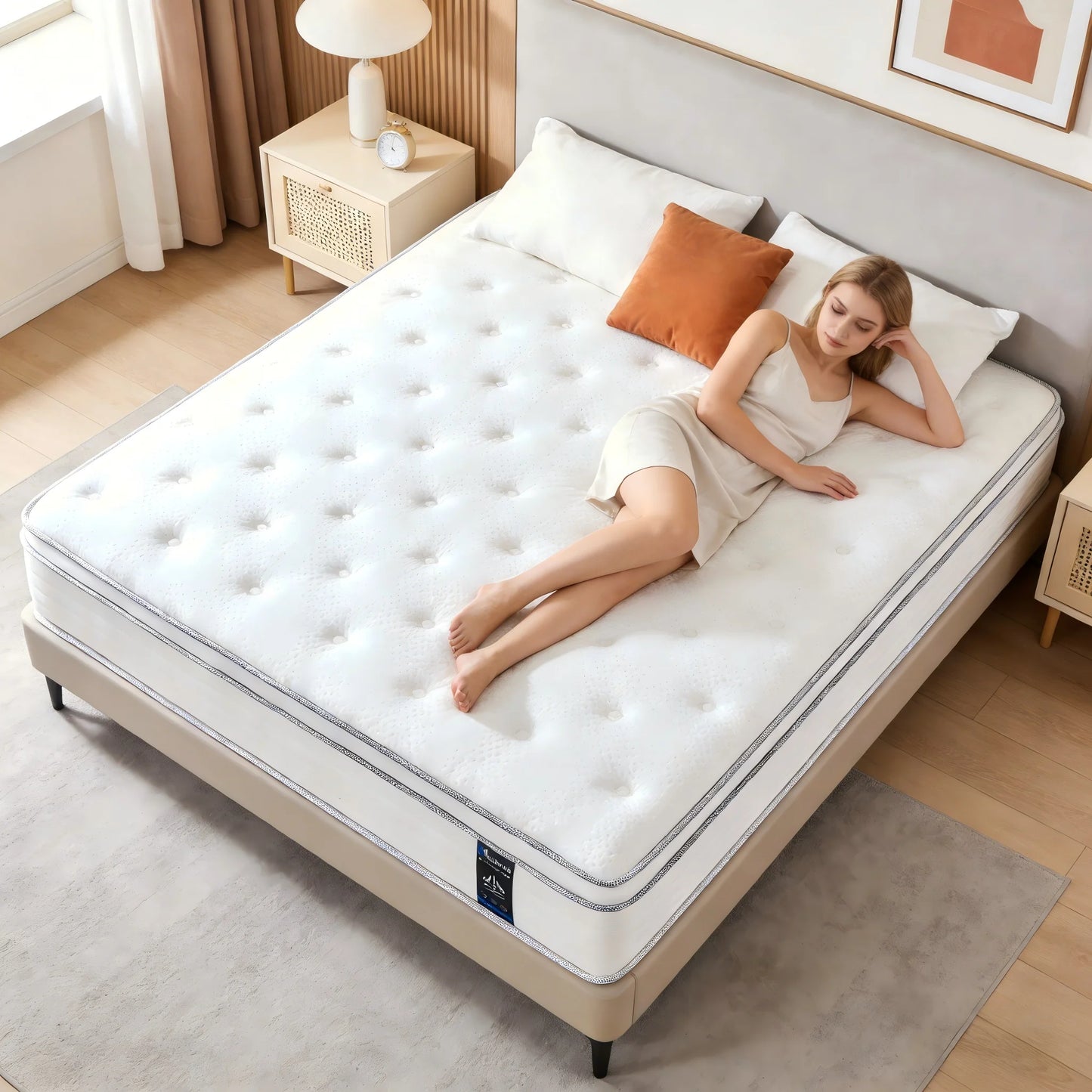 Madevos Hybrid Mattress In Box With Pocket Spring, Medium Firm, Motion Isolation