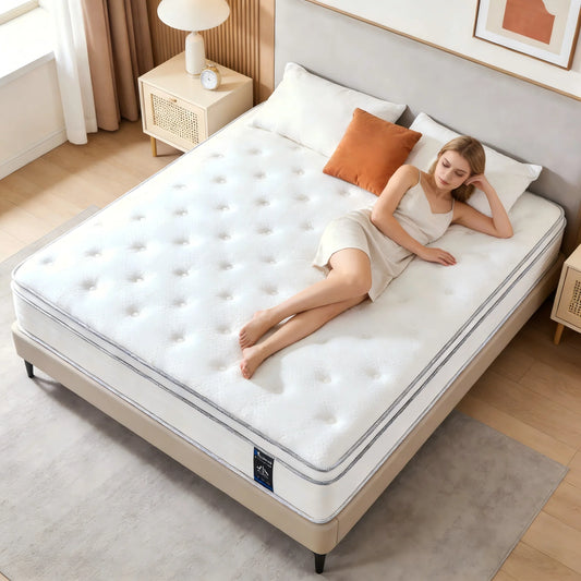 Madevos Hybrid Mattress In Box With Pocket Spring, Medium Firm, Motion Isolation