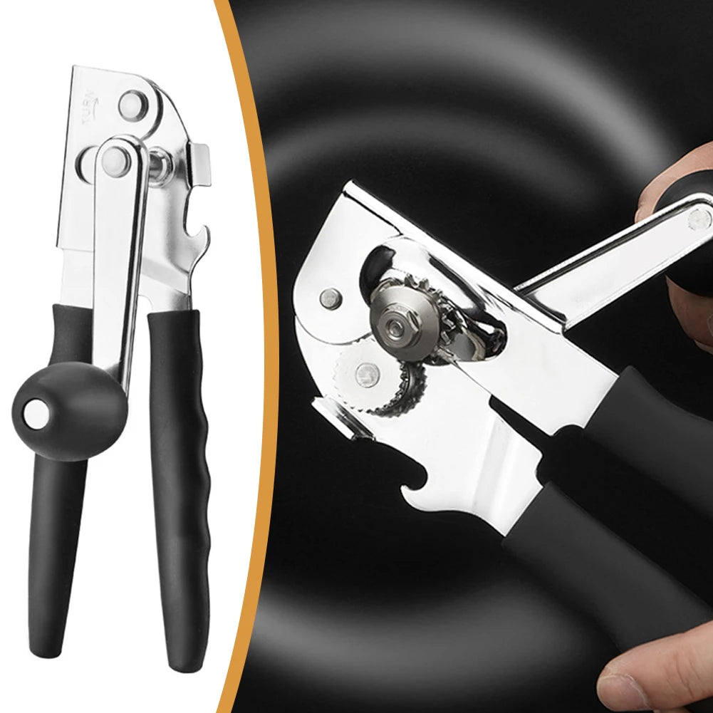 Stainless Steel Can Opener With Soft Ergonomic Handle