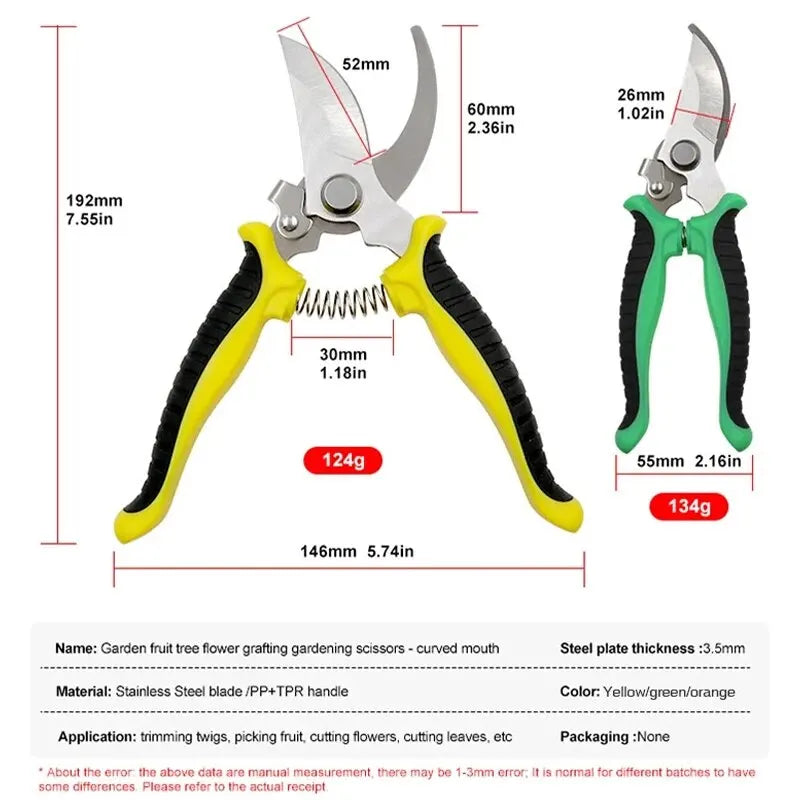 Garden Pruner Bypass Pruning Shears Tree Trimmers Hand Clippers