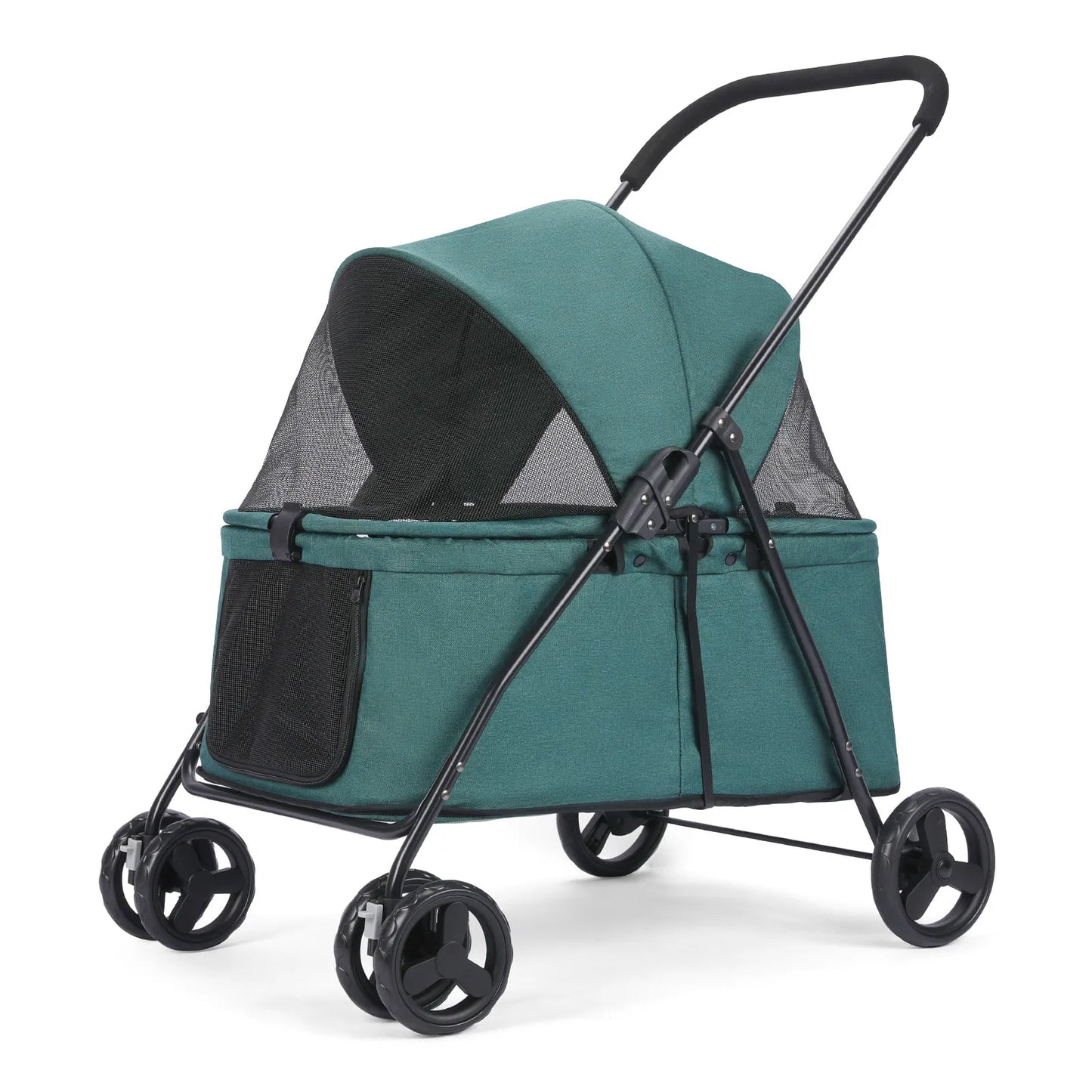 Wedyvko 80 Lbs Pet Stroller Four Wheel Brakes Rotating Front Wheel