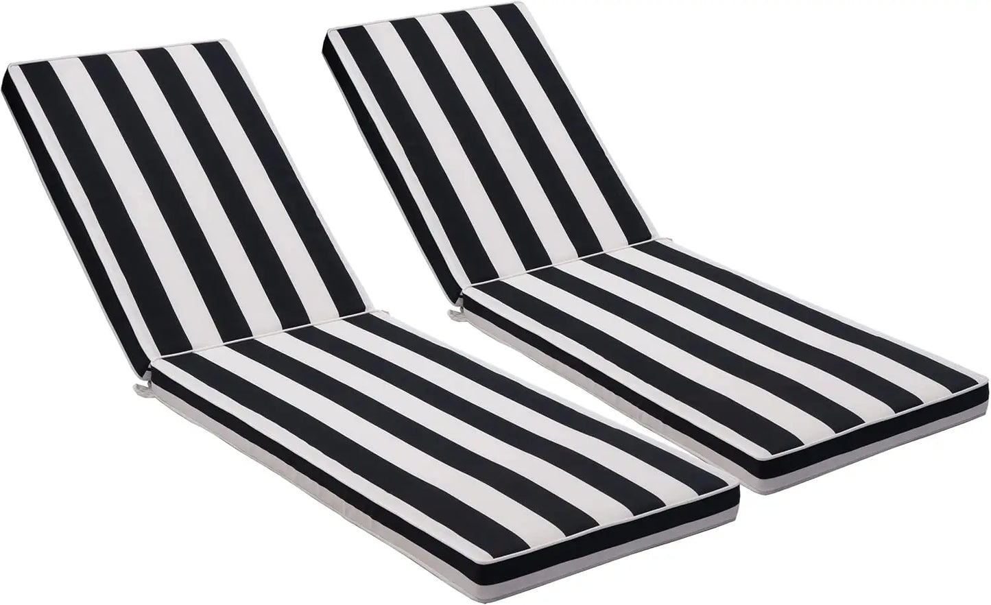 Outdoor Lounge Chair Cushion Set With Straps And Removable Covers