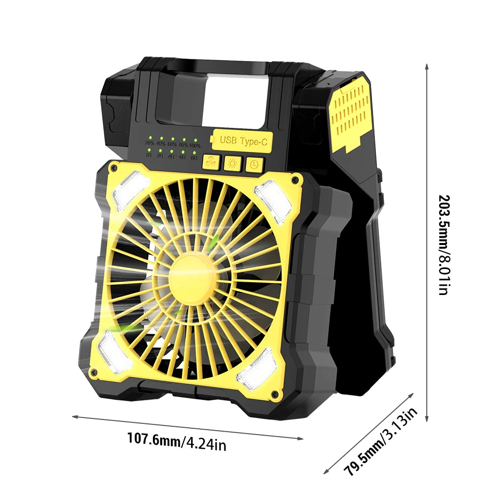 Moowarlt Solar Charging Portable Fan For Outdoor Adventures