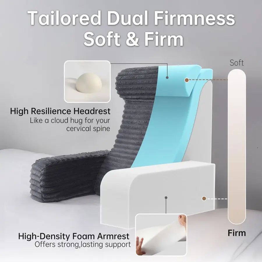 Reading Pillow With Built-In Arms For Bed And TV Viewing