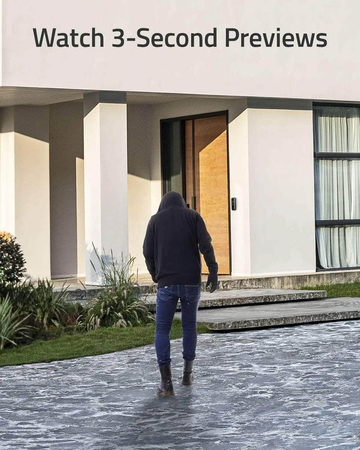 Wired Video Doorbell With Dual Cameras 2K HDR Motion Alerts Renewed