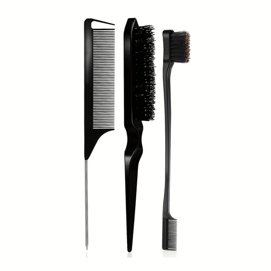 5 Pcs Detangling Brush Set，Curly, Wet/Dry, Black Hair, Flex Detangling Brush set for Hair Style and Cuting, Easy Clean in Daily