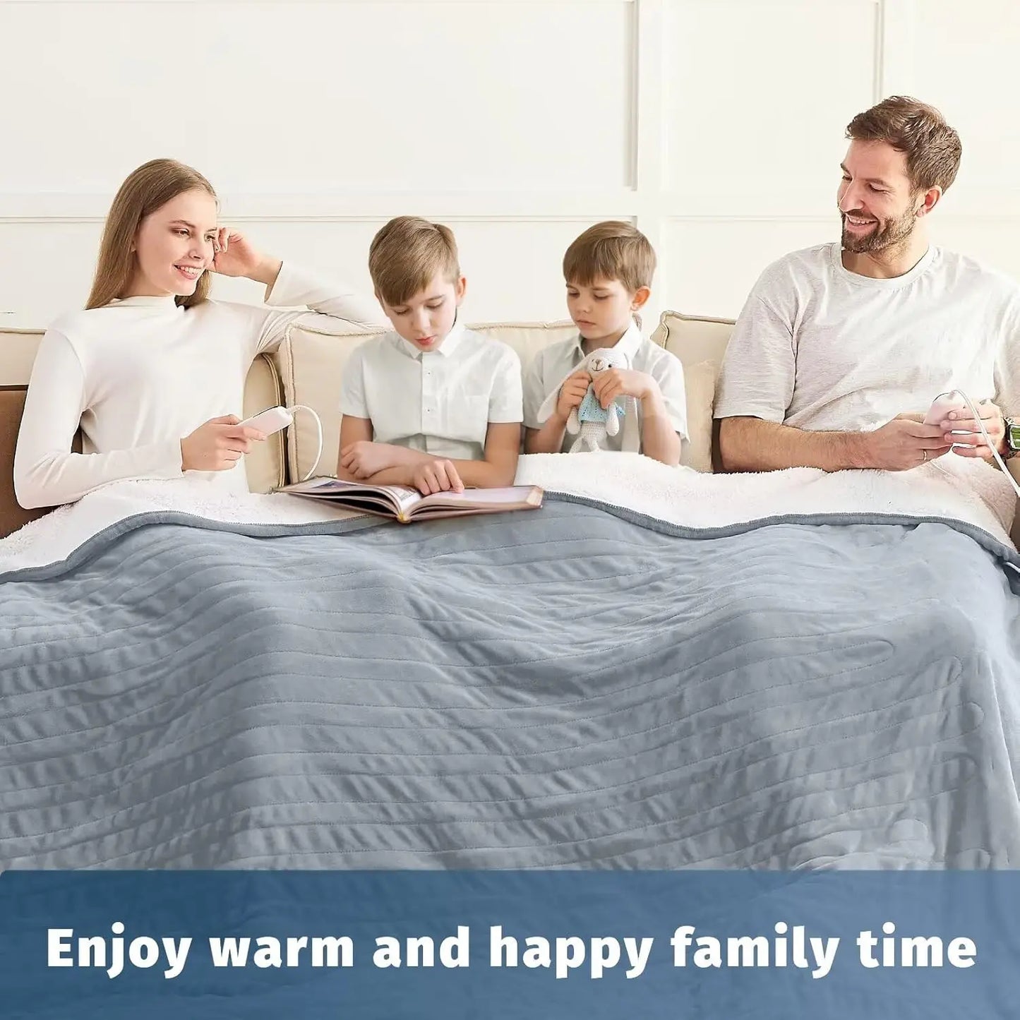 Queen Size Heated Electric Blanket Dual Control 10 Heat Levels Auto Off
