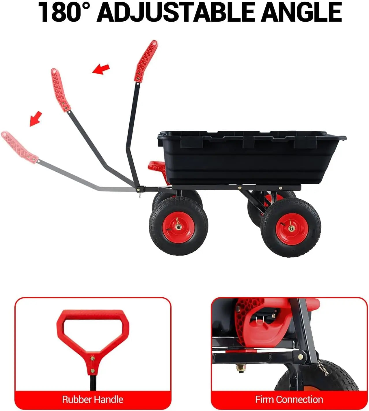 Garden Dump Cart Wheelbarrow Utility Wagon With Quick Release