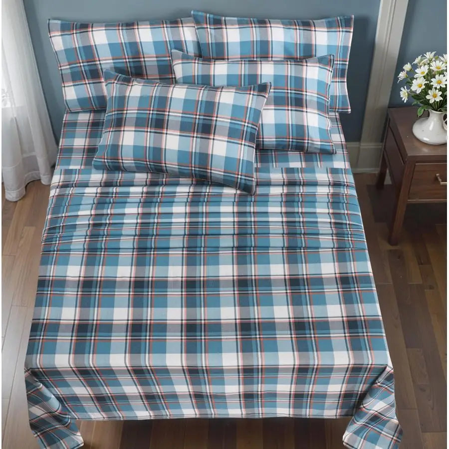 Flannel Sheet Set 100 Percent Cotton Double Brushed Deep Pockets
