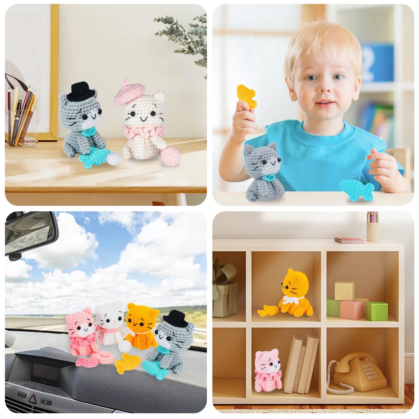 Beginner Cat Crochet Kit With Accessories And Tutorial Included