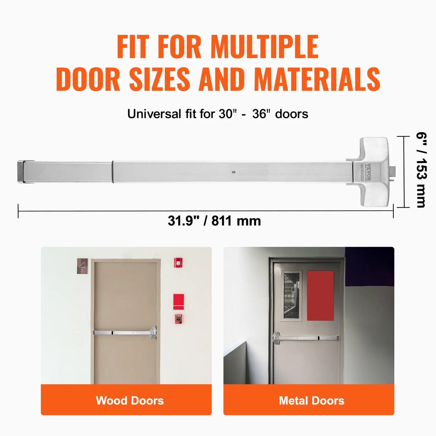 SucceBuy Push Bar Door Lock Panic Exit Device Stainless Steel