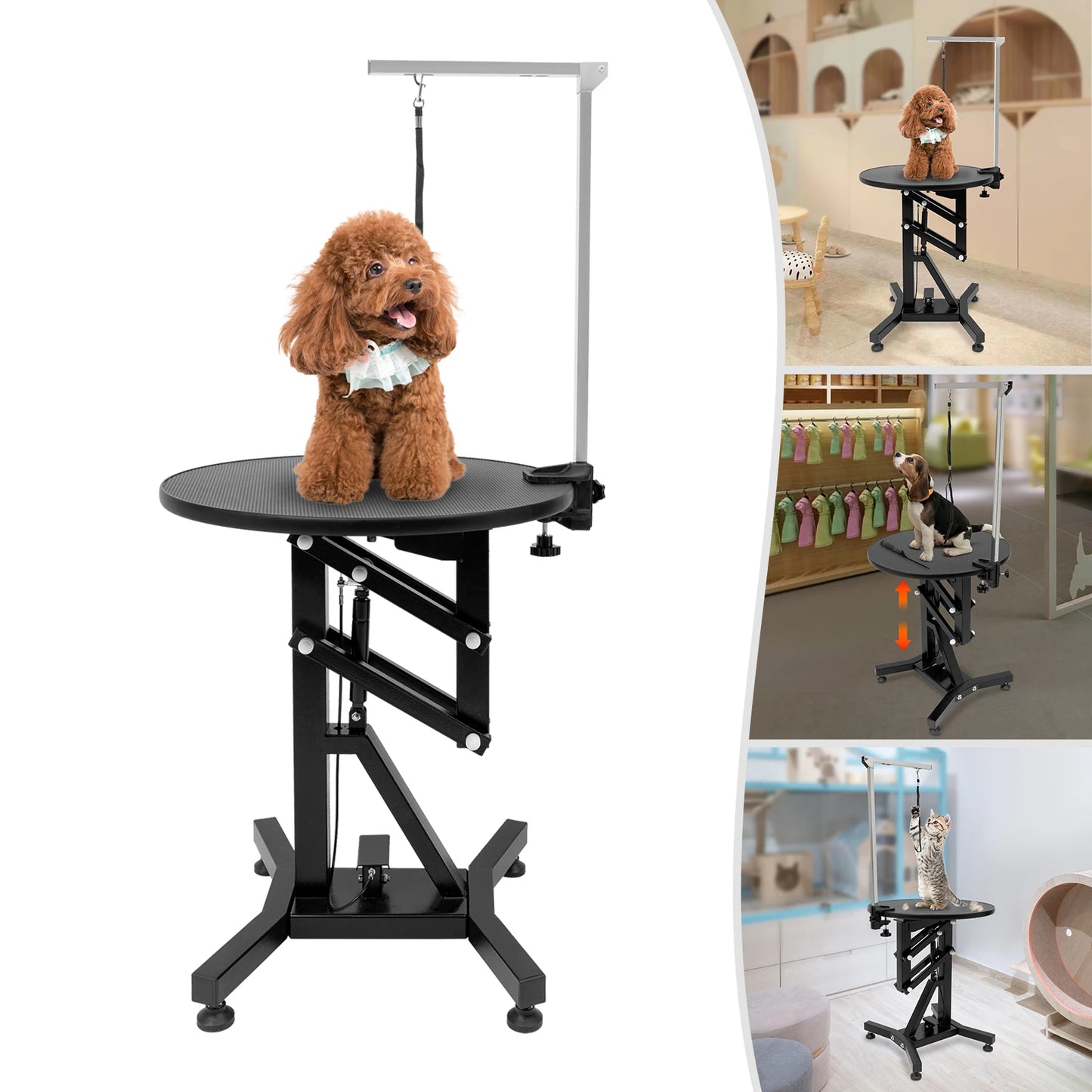 Height Adjustable Pet Grooming Table With Tool Storage