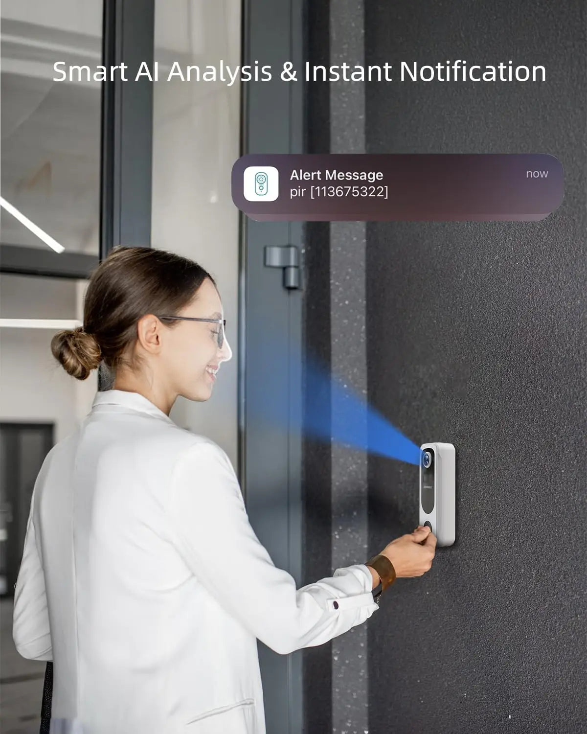 Wireless Doorbell Camera 2K AI Detection Battery Powered Alexa