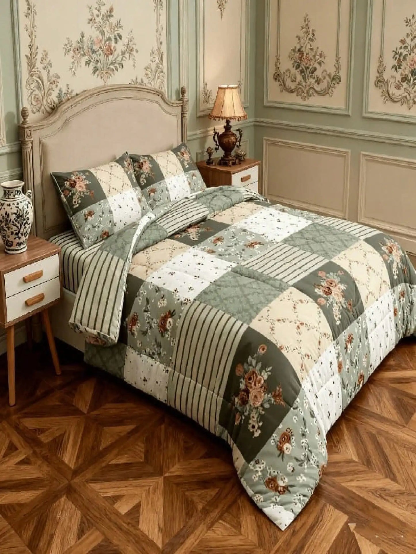 Soft Floral Patchwork Duvet Cover Set