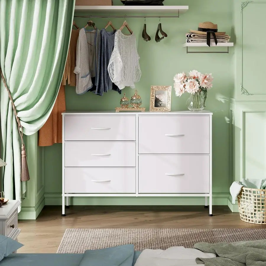 Fabric Dresser With Five Drawers For Bedroom And Closet